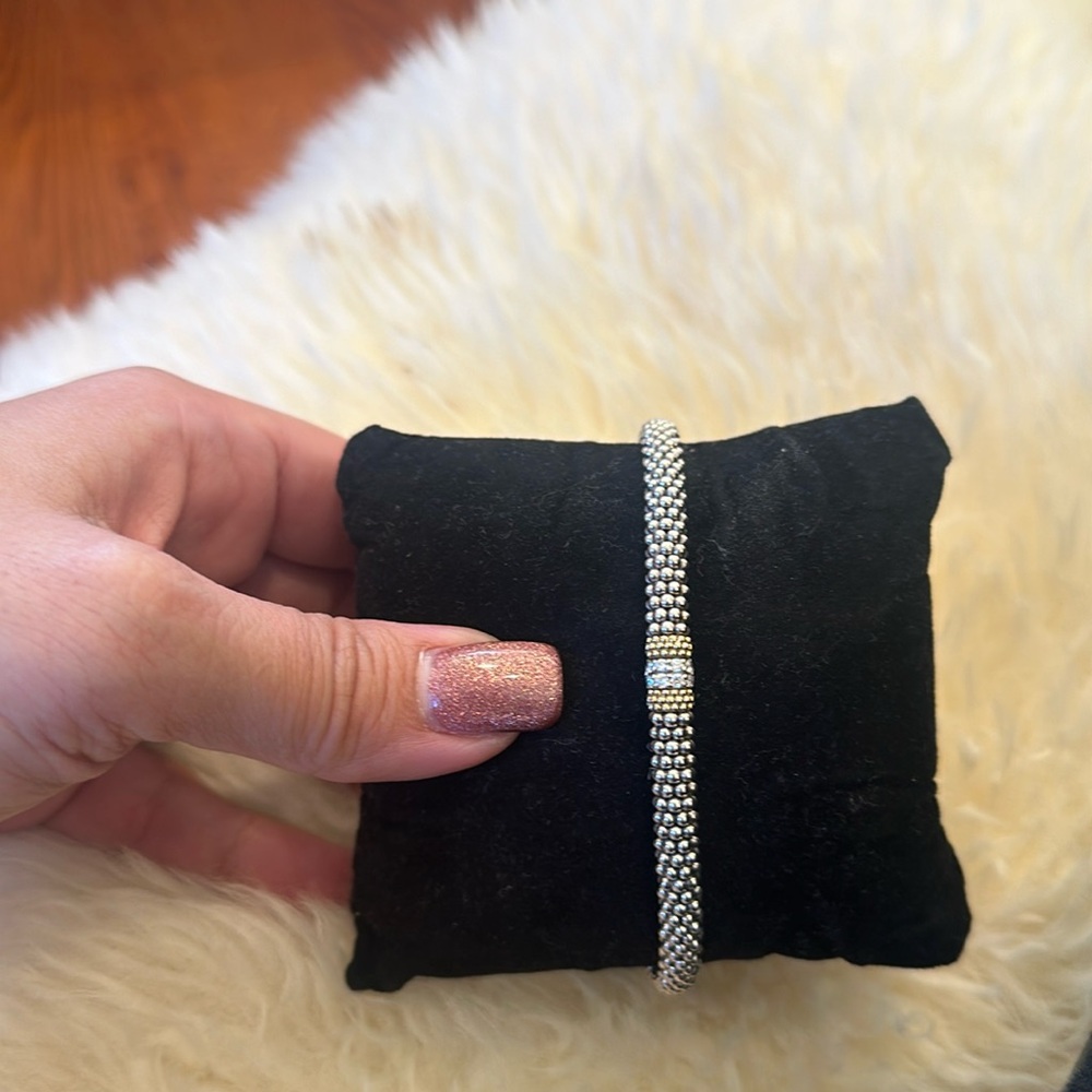 Lagos sterli silver with gold accent and diamonds